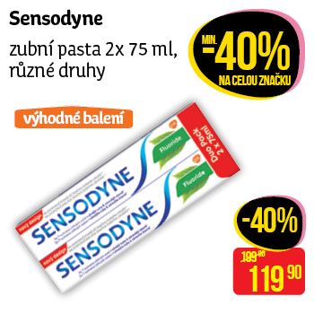 Sensodyne - zubní pasta 2x 75 ml, různé druhy