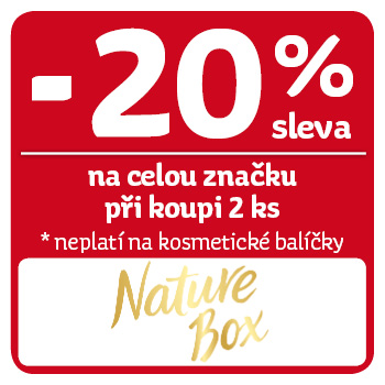 Využijte neklubové nabídky slevy 20% při koupi 2ks produktů značky Nature Box!