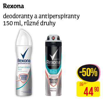 Rexona - Deodoranty a antiperspiranty 150 ml,různé druhy