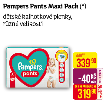 Pampers Pants Maxi Pack - dětské kalhotkové plenky různé velikosti