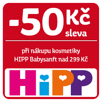 Využijte neklubové nabídky slevy 50 Kč při nákupu kosmetiky HIPP Babysanft nad 299 Kč!