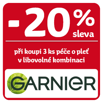 Využijte neklubové nabídky - sleva 20% na výrobky péče o pleť značky Garnier při koupi 3 ks v libovolné kombinaci!