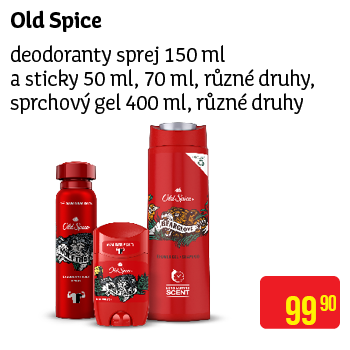 Old Spice - deodoranty sprej 150 ml a sticky 50 ml, 70 ml, různé druhy, sprchový gel 400 ml, různé druhy