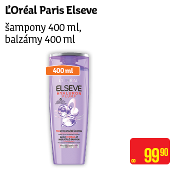 L'Oréal Elseve -  šampony 400ml, balzámy 400 ml