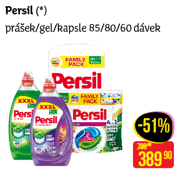 Persil - prášek/gel/kapsle 85/80/60 dávek