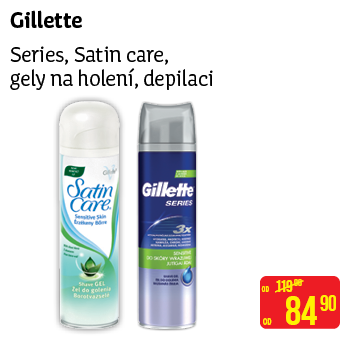 Gillette - Series, Satin care, gely na holení, depilaci