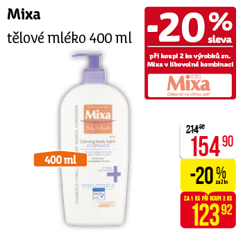 Mixa - tělové mléko 400 ml