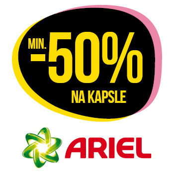 Využijte neklubové nabídky slevy minimálně 50 % na kapsle značky Ariel!