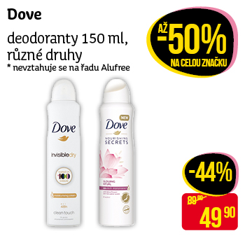 Dove - deodoranty 150ml, různé druhy
