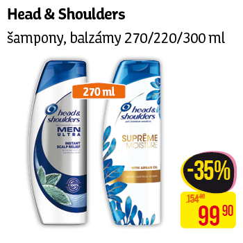 Head&Shoulders - Šampony, balzámy 270/220/300ml