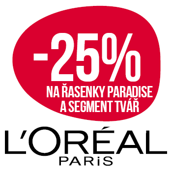 Využijte neklubové nabídky slevy 25 % na řasenky Paradise a segment tvář značky L'Oréal Paris!