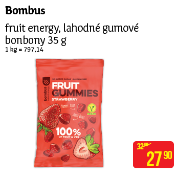 Bombus - fruit energy, lahodné gumové bonbony 35 g