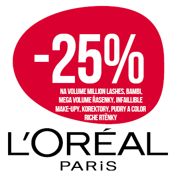 Využijte neklubové nabídky - sleva 25 % na vybrané výrobky značky L'Oréal Paris!