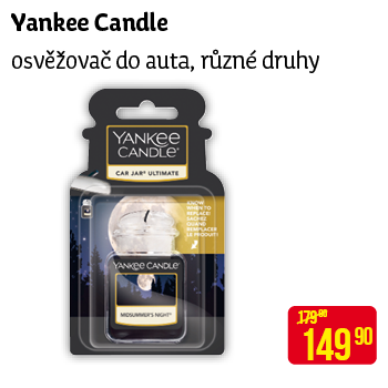 Yankee Candle - osvěžovač do auta, různé druhy