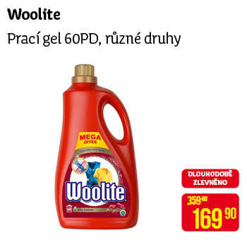 Woolite - Prací gel 60PD, různé druhy