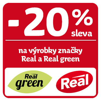 Využijte neklubové nabídky slevy 20 % na výrobky značky Real a Real green!