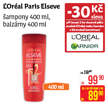 L'Oréal Paris Elseve - šampony 400 ml, balzámy 400 ml