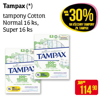 Tampax - tampony Cotton Normal 16 ks Super 16 ks
