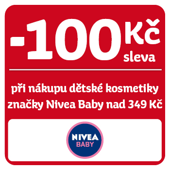 Využijte neklubové nabídky - sleva 100 Kč na dětskou kosmetiku Nivea Baby při nákupu nad 349 Kč!