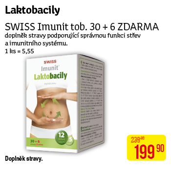Laktobacily - Swiss imunit tobolky 30 + 6 zdarma