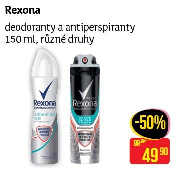 Rexona - deodoranty a antiperspiranty 150 ml, různé druhy