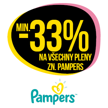 Využijte neklubové nabídky slevy minimálně 33% na plenky značky Pampers!
