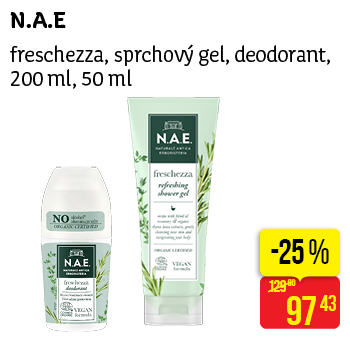 N.A.E. - freschezza sprchový gel deodorant 200 ml, 50 ml