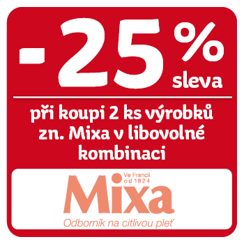 Využijte neklubové nabídky - sleva 25% na značku Mixa při koupi 2 ks v libovolné kombinaci!