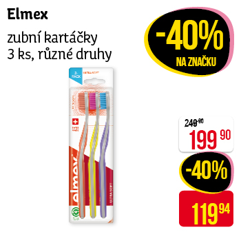 Elmex - zubní kartáčky 3 ks, různé druhy