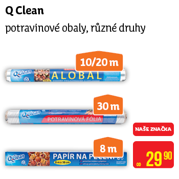 Q Clean - potravinové obaly, různé druhy