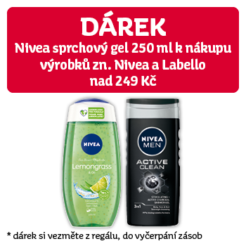 DÁREK - Nivea sprchový gel 250 ml k nákupu výrobků značky Nivea a Labello nad 249 Kč!