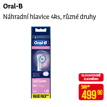 Oral-B - Náhradní hlavice 4ks, různé druhy