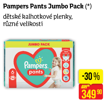 Pampers Pants Jumbo Pack - dětské kalhotkové plenky, různé velikosti