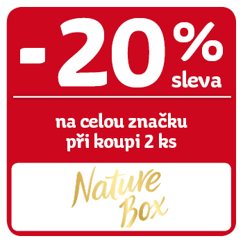 Využijte neklubové nabídky slevy 20 % na celou značku Nature Box při koupi 2 ks!