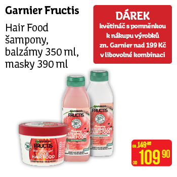 Garnier Fructis - Hair Food šampony, balzámy 350 ml, masky 390 ml