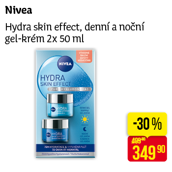 Nivea - Hydra skin effect, denní a noční gel-krém 2x 50 ml