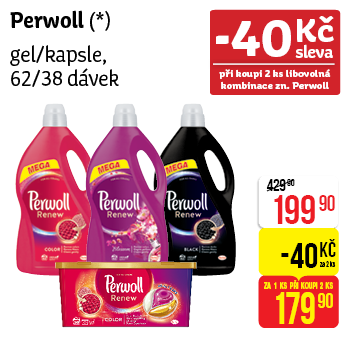 Perwoll - gel/kapsle 62/38 dávek