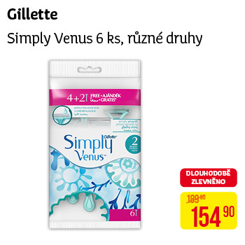 Gillette - Simply Venus 6ks, různé druhy