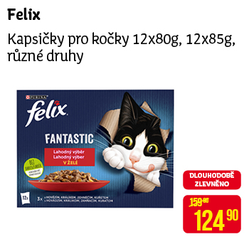 Felix - Kapsičky pro kočky 12x80g, 12x85g, různé druhy