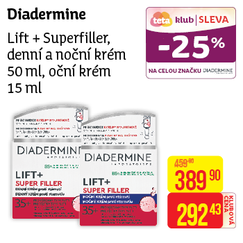 Diadermine - Lift + Superfiller, denní a noční krém 50 ml, oční krém 15 ml
