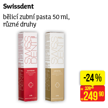 Swissdent - bělící zubní pasta 50 ml, různé druhy