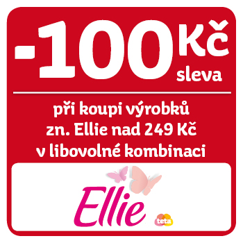 Využijte neklubové nabídky slevy 100 Kč při koupi výrobků zn. Ellie nad 249 v libovolné kombinaci!