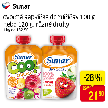 Sunar - ovocná kapsička do ručičky 100 g nebo 120 g, různé druhy