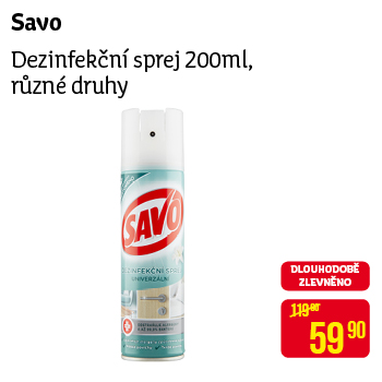 Savo - Dezinfekční sprej 200ml, různé druhy