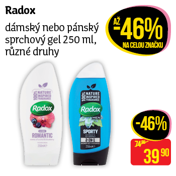Radox - dámský nebo pánský sprchový gel 250 ml, různé druhy