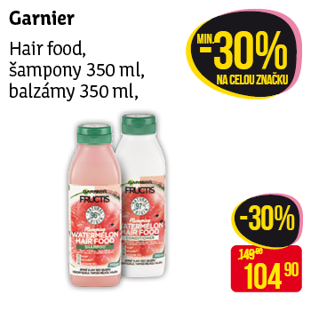 Garnier - Hair food, šampony 350 ml, balzámy 350 ml
