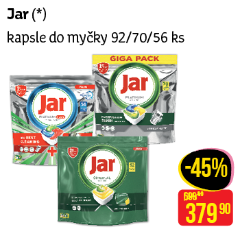 Jar - kapsle do myčky 92/70/56 ks