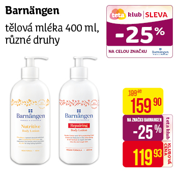 Barnängen - Tělová mléka 400ml, různé druhy