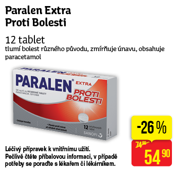 Paralen Extra Proti Bolesti - 12 tablet