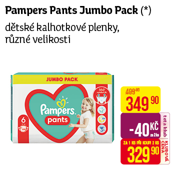 Pampers Pants Jumbo Pack - dětské kalhotkové plenky různé velikosti